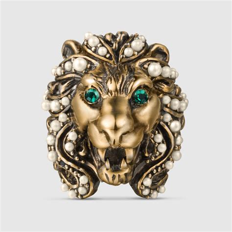 gucci amethyst lion ring|Gucci lion head necklace.